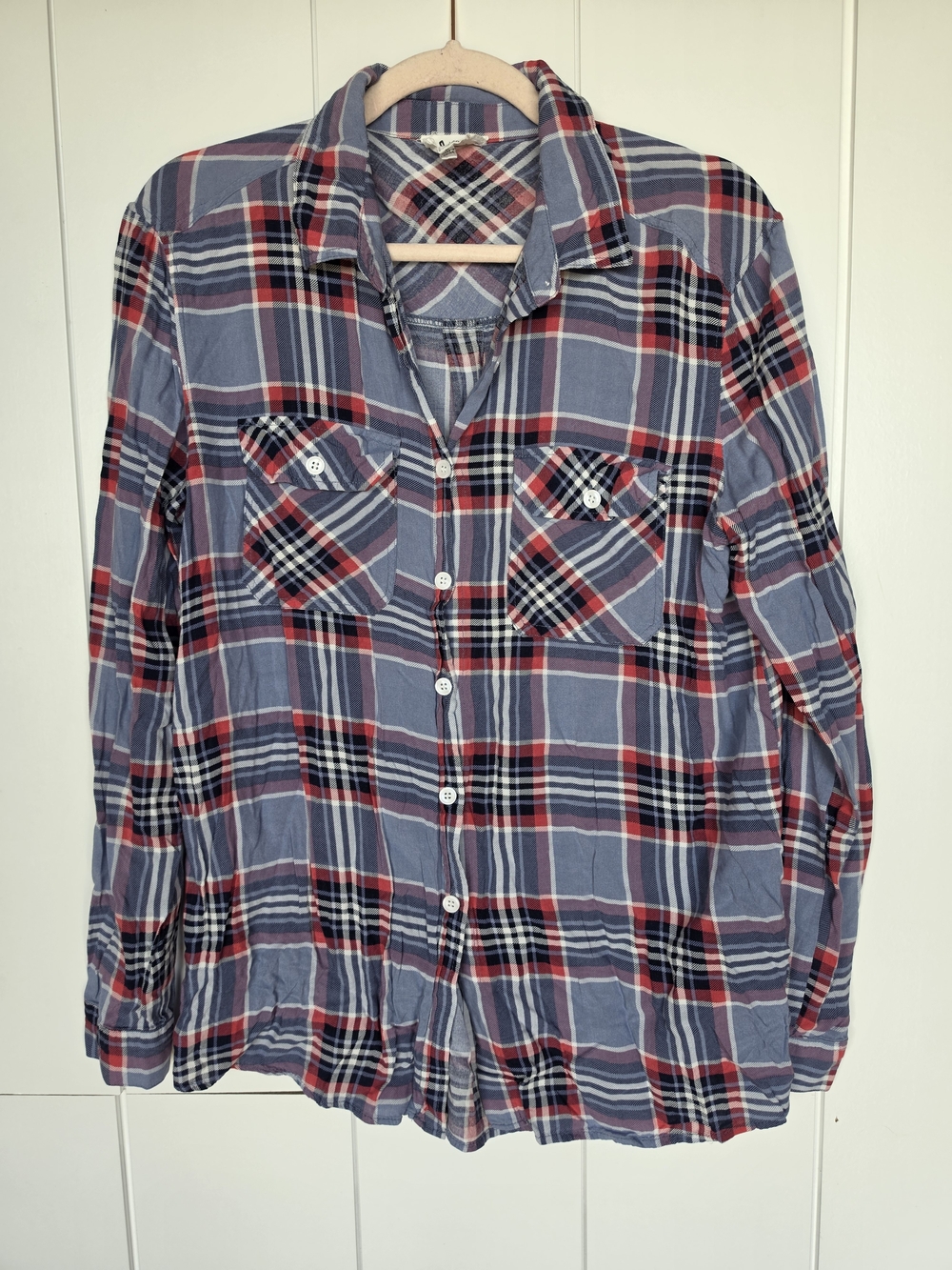 Super soft and lightweight plaid button down.